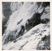 29 décembre 1958, Monique sur le très difficile tracé noir menant à la Croix 