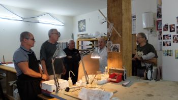 Dans l'atelier, Tony, Daniel, Alain, Philippe et Jean-Jacques 