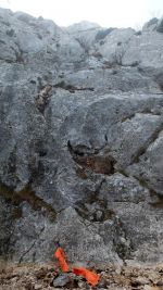 Deux traces (marron) de rochers retirés