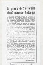 20 mars 1978, Le Provençal, 'Le prieuré de Sainte-Victoire classé monument historique