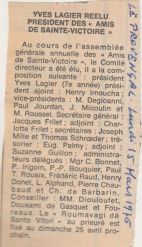 15 mars 1976, Yves Lagier réélu président des 'Amis de Sainte-Victoire'