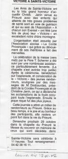 Le Courrier d'Aix, 12 janvier 2002, 'Victoire à Sainte-Victoire '