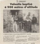 La Provence 5 mai 1997, 'Valentin baptisé à 900 mètres d'altitude'