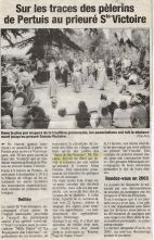 La Provence, mai 2002 'Sur les traces des pèlerins de Pertuis au prieuré de Ste-Victoire'
