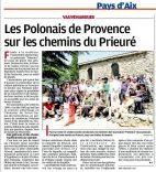 La Provence, 13 juin 2014, le pèlerinage des Polonais au Prieuré