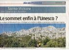 La Provence, 5 août 2015, le sommet enfin à l'UNESCO ?