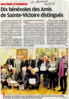 La Provence, 28 janvier 2016,10 bénévoles des Amis de Sainte-Victoire distingués