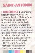 La Provence 5 octobre 2012, conférence et exposition à la Maison de Sainte-Victoire
