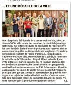 La Provence 5 juillet 2017, article de R.servole, A. Négrel médaillé